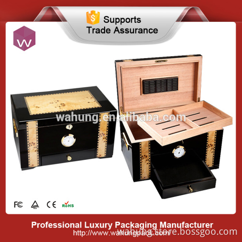 Newest design Cigar humidor wooden Cedar Cigar Box Wholesale